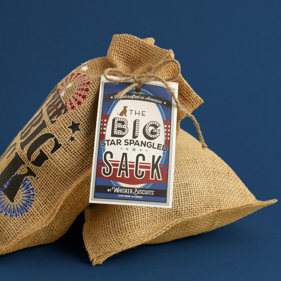 The BIG STAR SPANGLED SACK The Big Sack Whiskerbiscuits