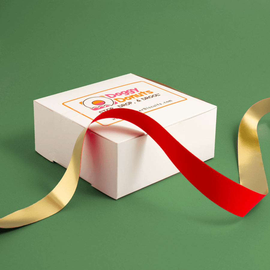 Gift Wrapped Doggy Donut Box Donuts Whiskerbiscuits