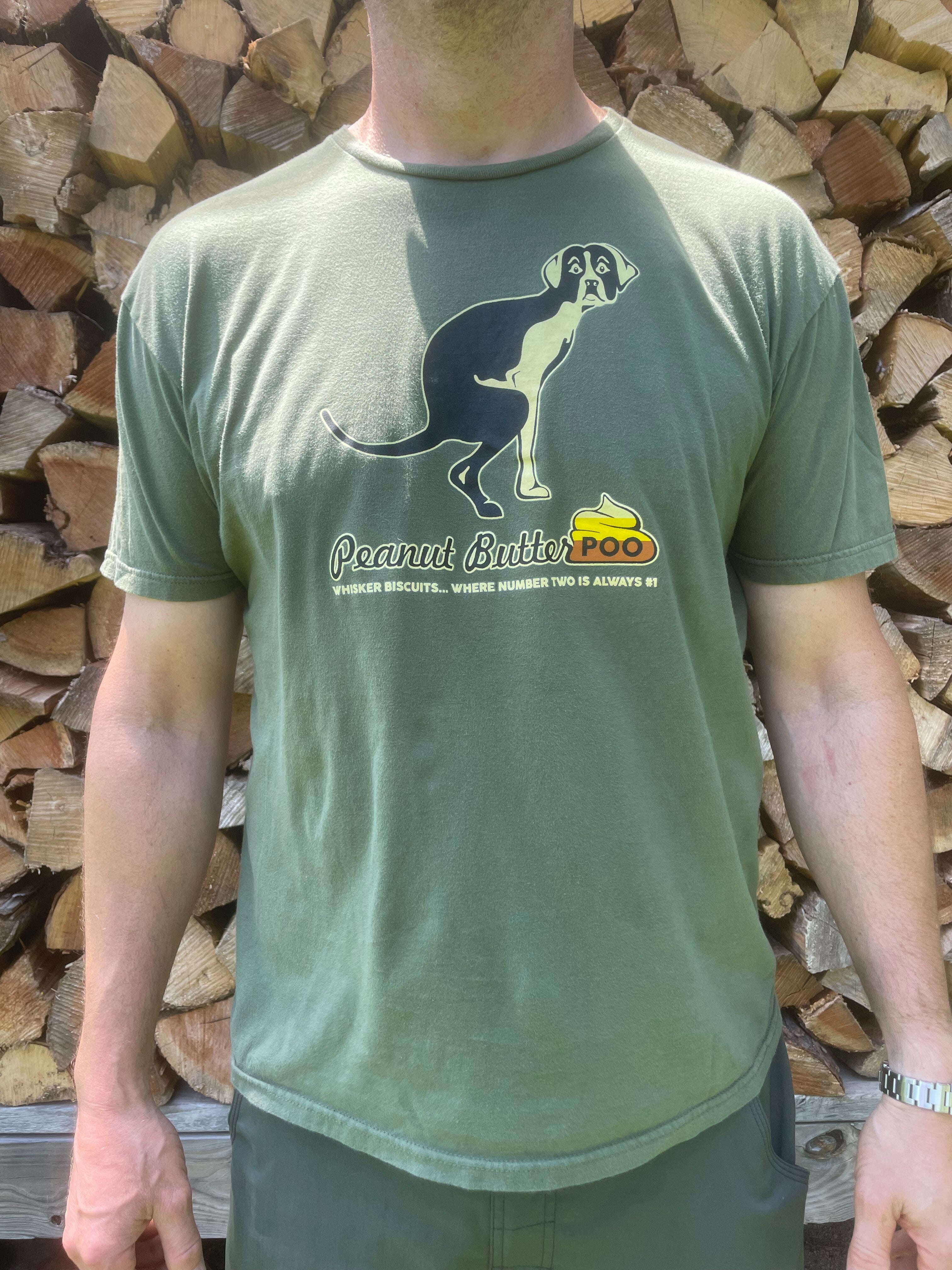 Peanut Butter Poo T-shirts Whisker Biscuits Green S 