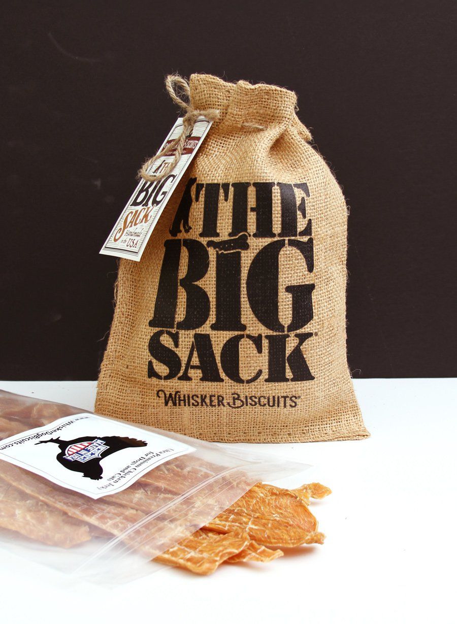 The BIG SACK and 1lb Chicken Jerky Whiskerbiscuits 